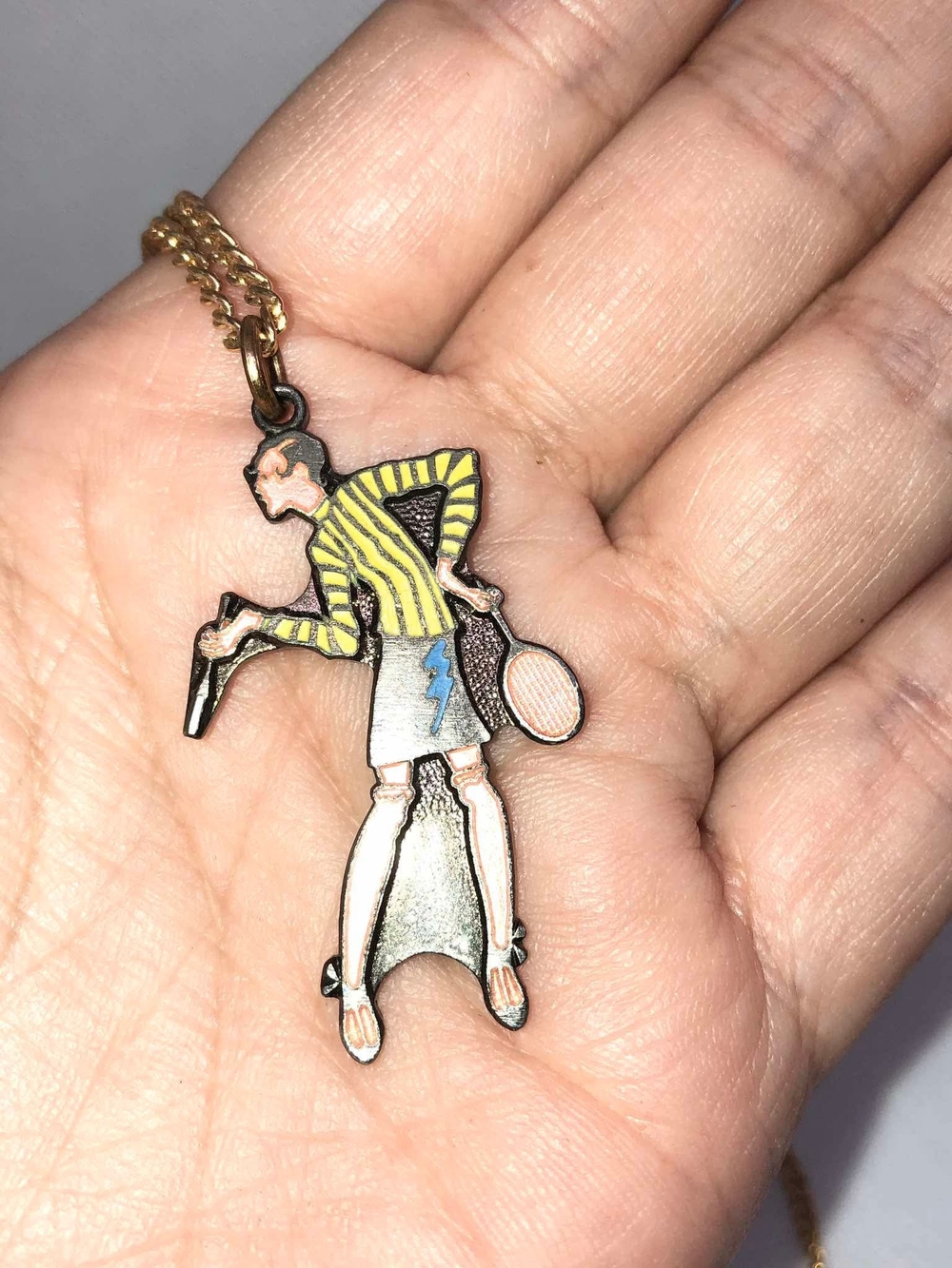 Virginia Slims Invitational Tennis Vintage Metal Keychain - Black/Gold